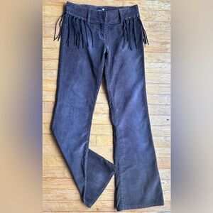 Corduroy Boot Cut Women’s Pants with Leather Fringe
Size 29/6
Like New
Drk Brown